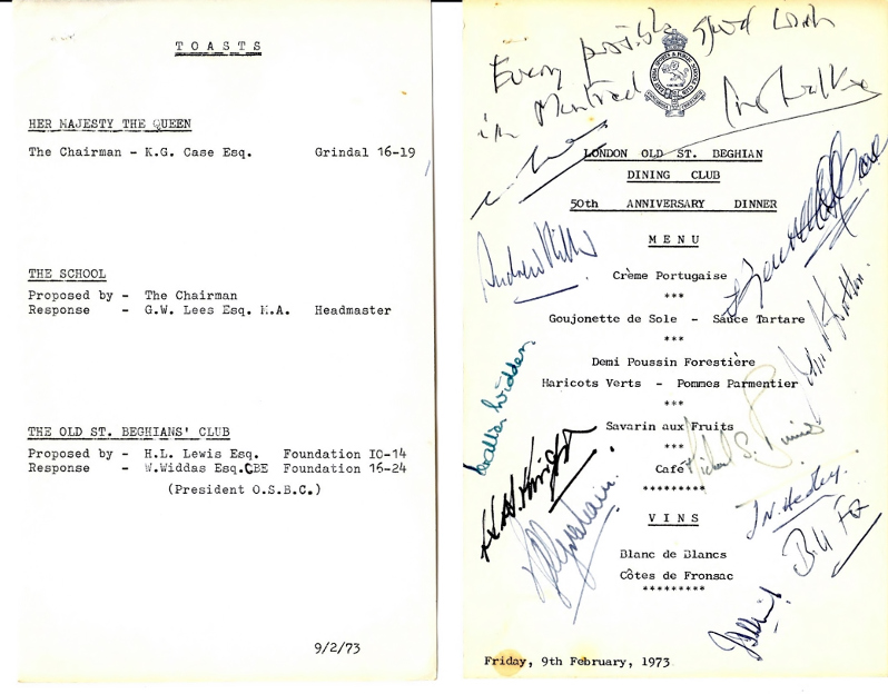 OSB Notes - Ivan Jones - OSB Dinner Programme 1973